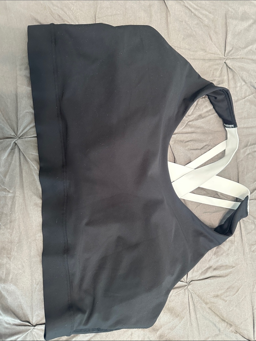 Black and white sports bra worn once